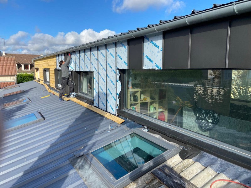 Installation bardage zinc montigny les cormeilles