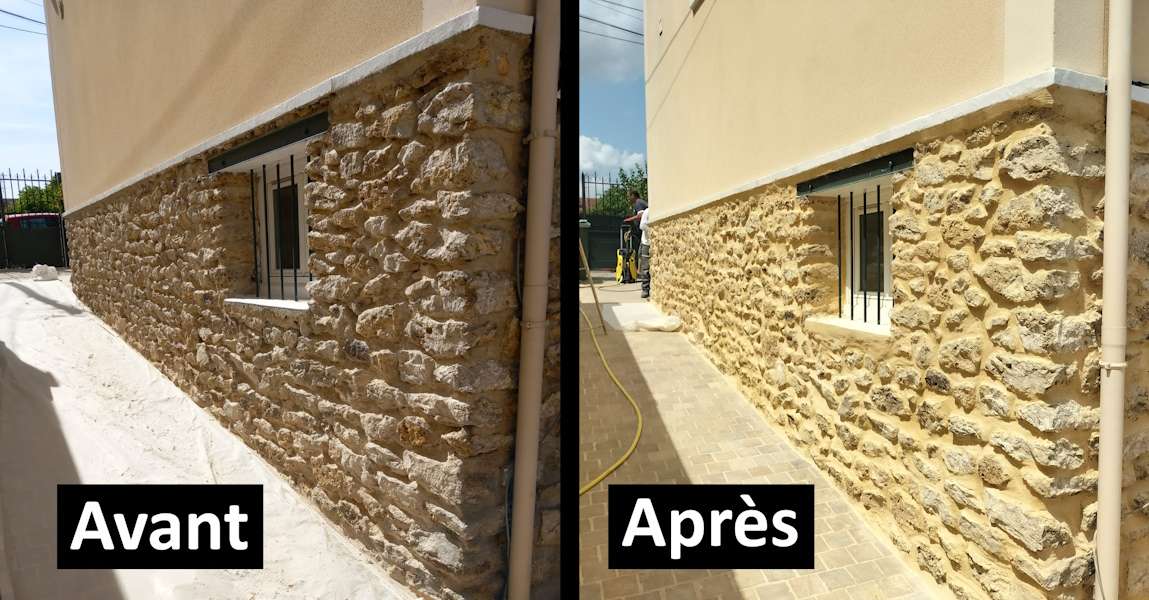 Rejointoiement de façade avant après