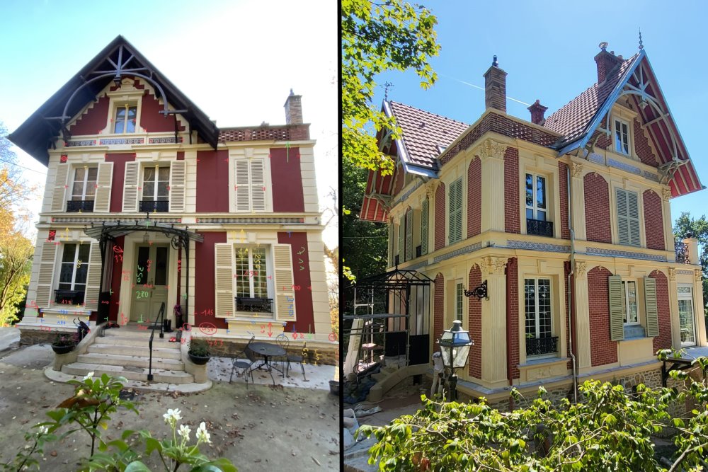 Facade en stuc avant apres