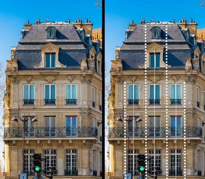 Harmonie d'une façade en architecture