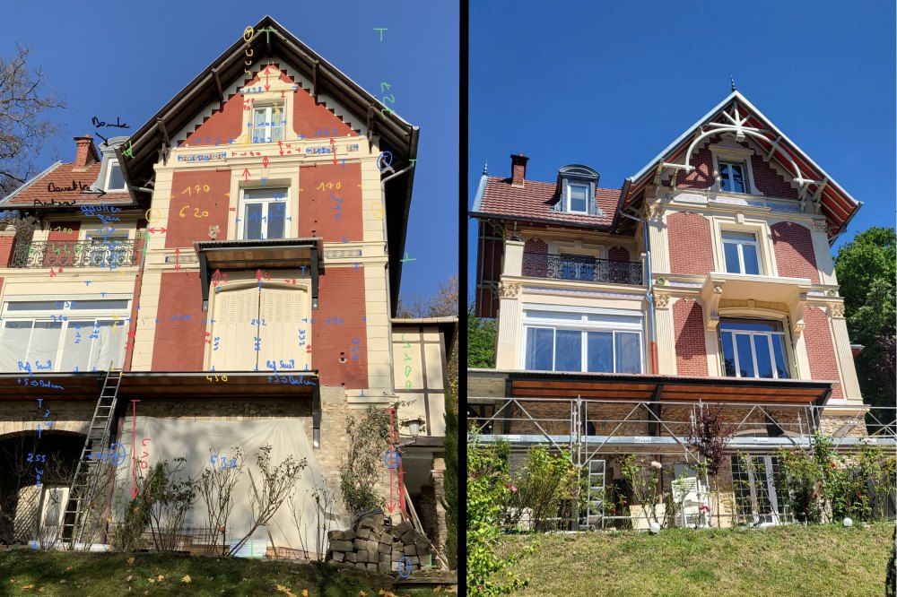 Restauration de facade avant apres