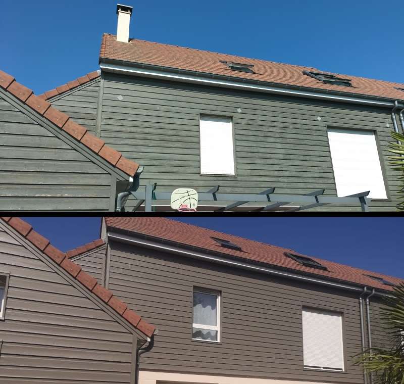 Renovation bardage avant apres