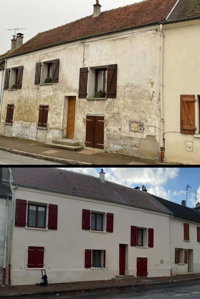 Ravalement a la chaux avant apres