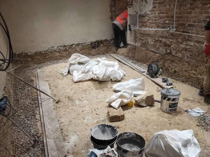 Chantier amenagement sous sol