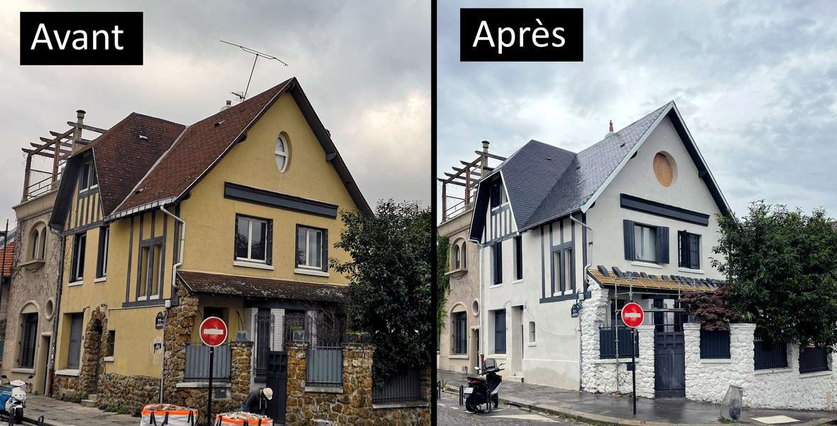 Peinture de façade de maison.