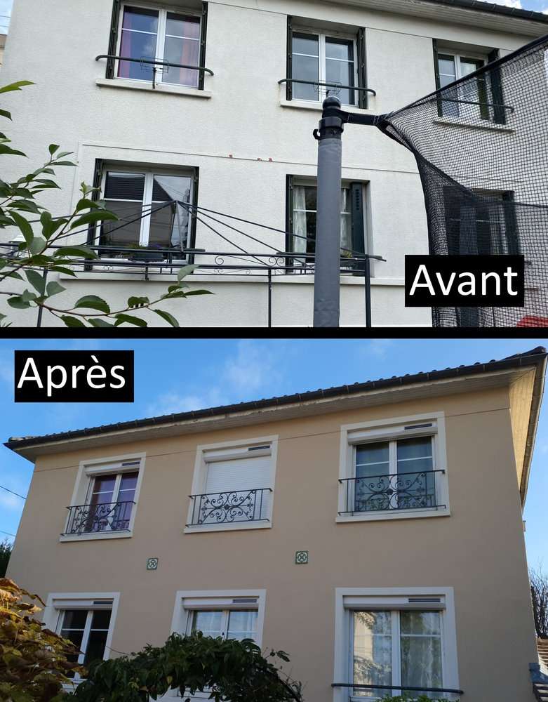 Ravalement d'une façade de maison ancienne
