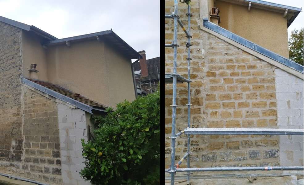 Restauration mur en pierre avant apres