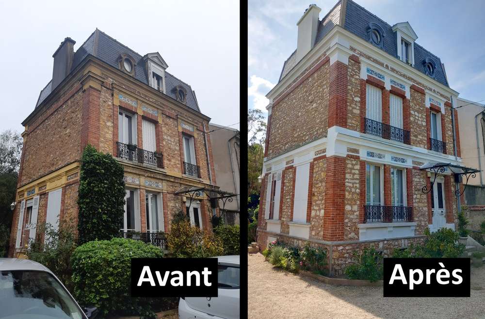 Ravalement facade pierre avant apres