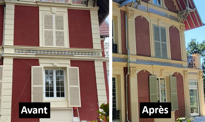 Enduit décoratif extérieur : avant/après