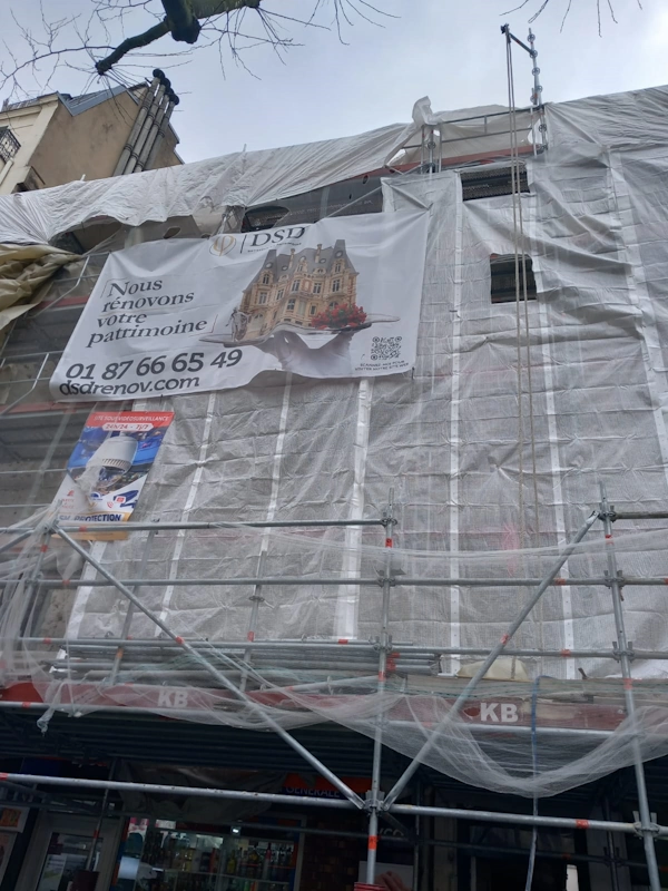 Pose dun echafaudage a paris 19