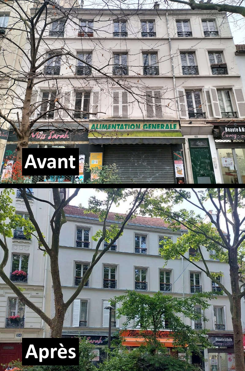 Ravalement à Paris 19e avant après