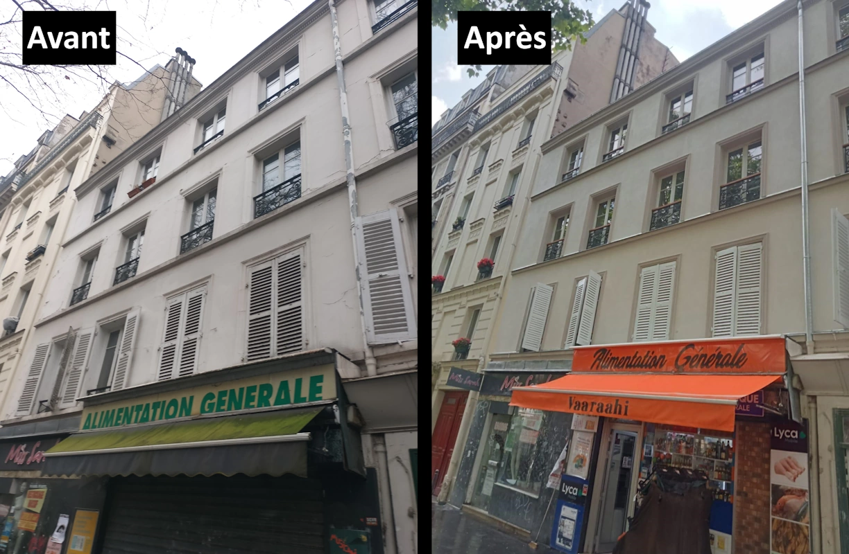 Ravalement Paris 19 : avant/après