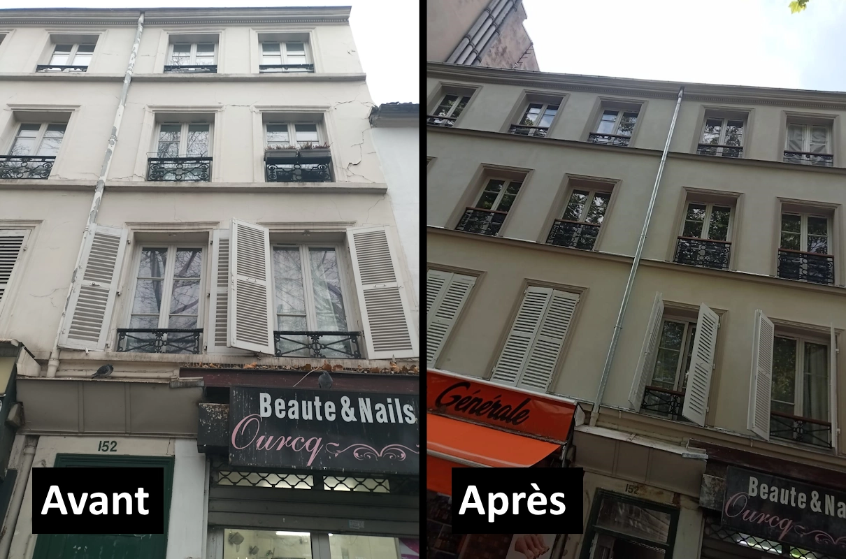 Ravalement immeuble Paris 19e