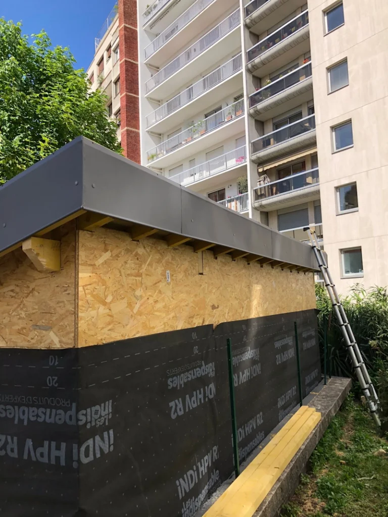 Detail zinguerie surelevation paris 14
