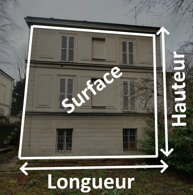 Calcul de la surface d'une façade