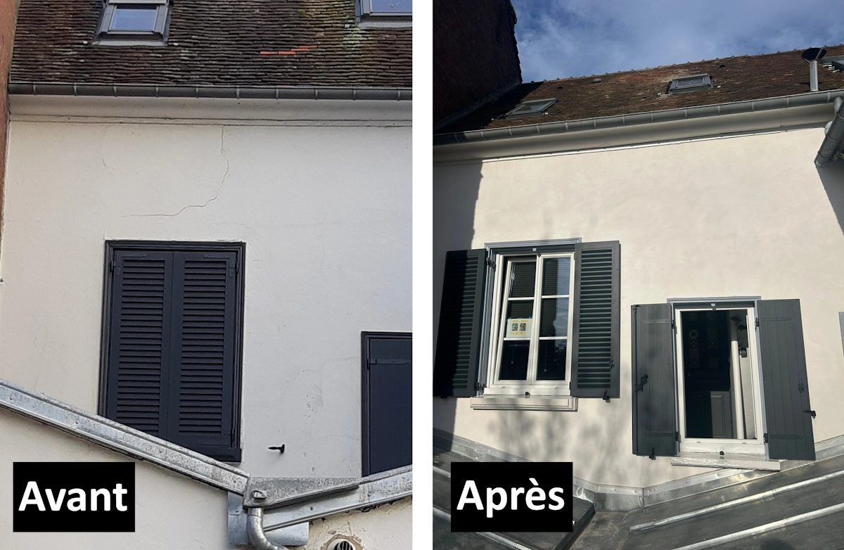 Enduit platre et chaux avant après