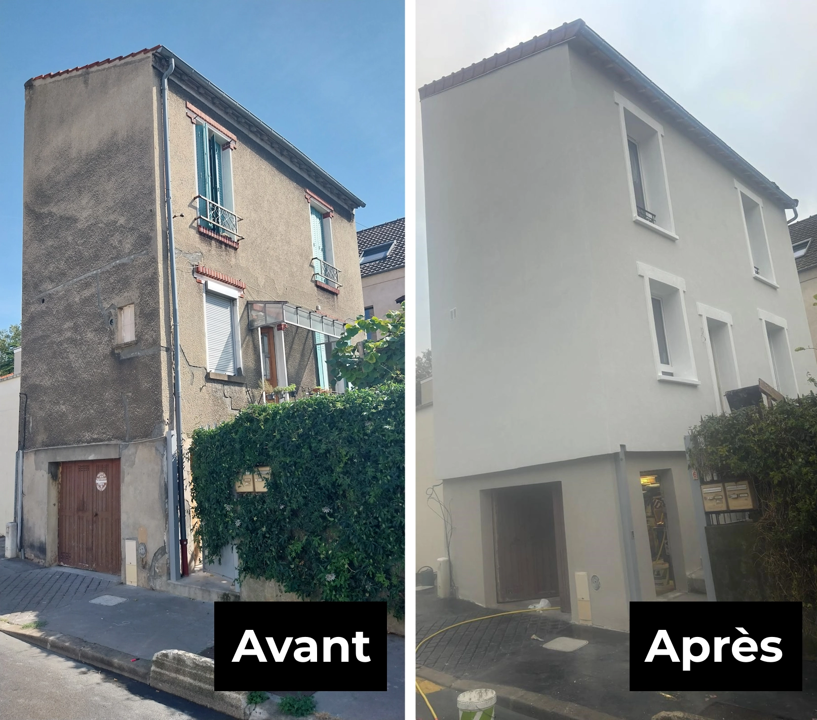 Isolation extérieure avant après