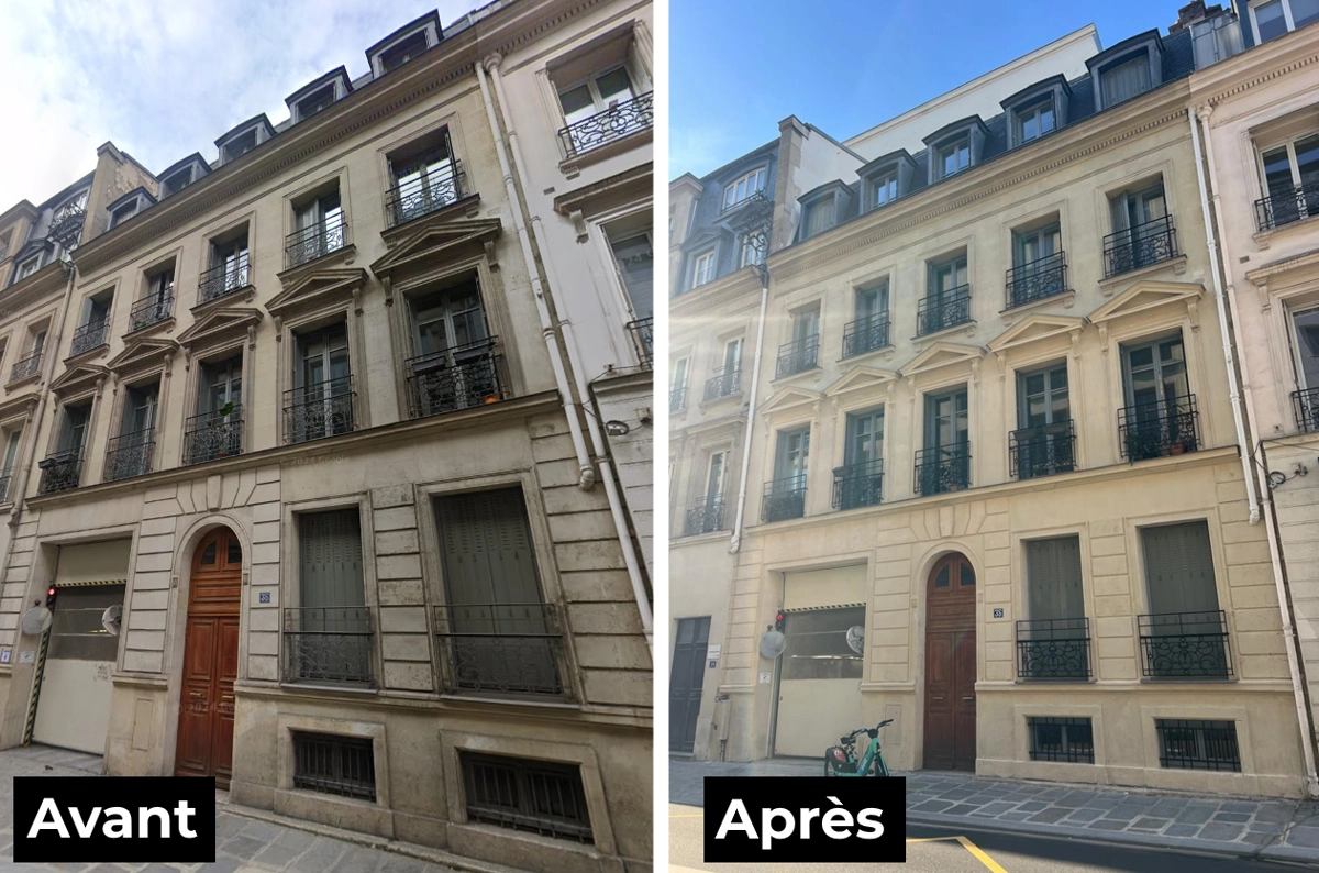 Ravalement d'une façade, paris 8e