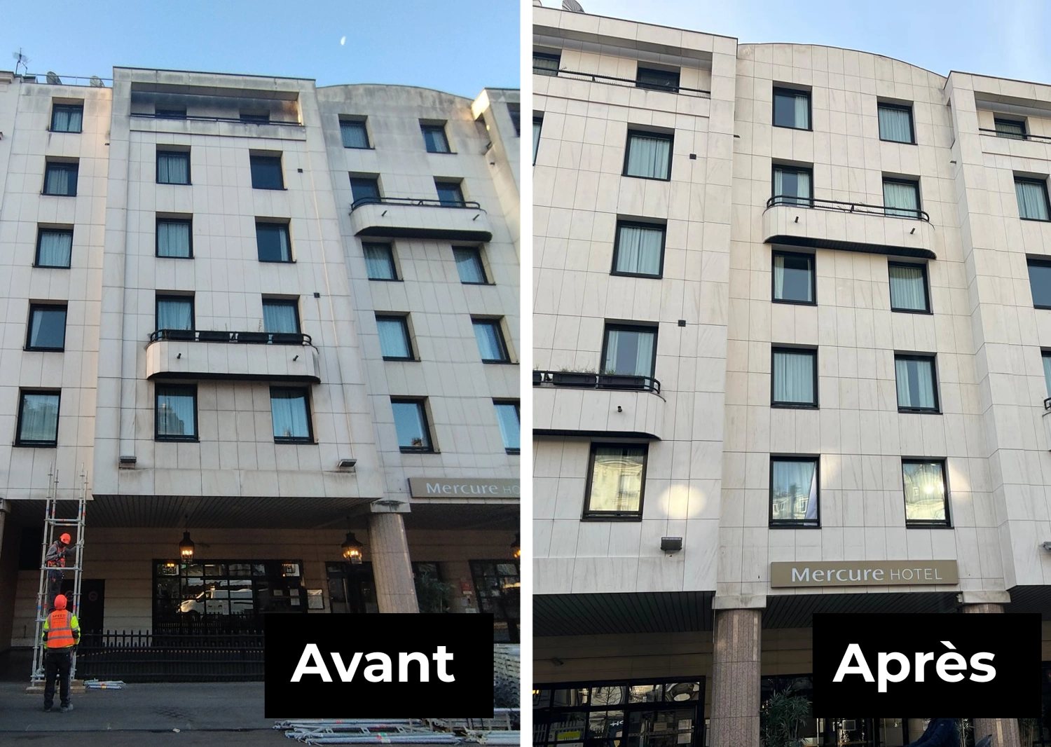 Ravalement Hotel Mercure avant après