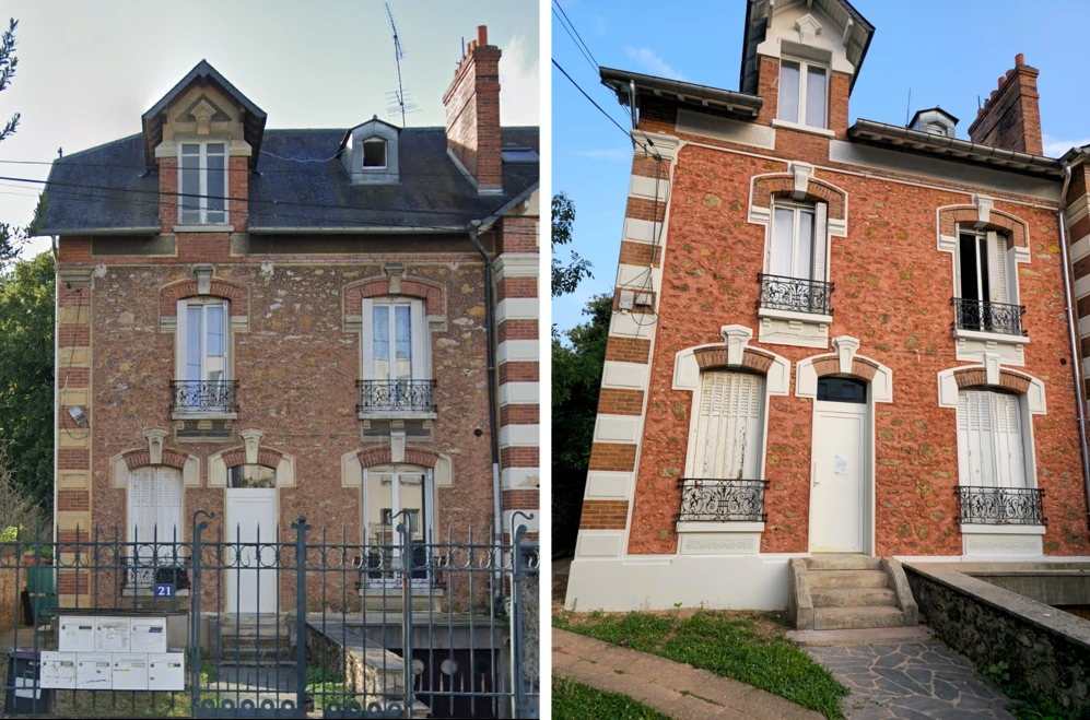 Ravalement de maison meulière : avant/après