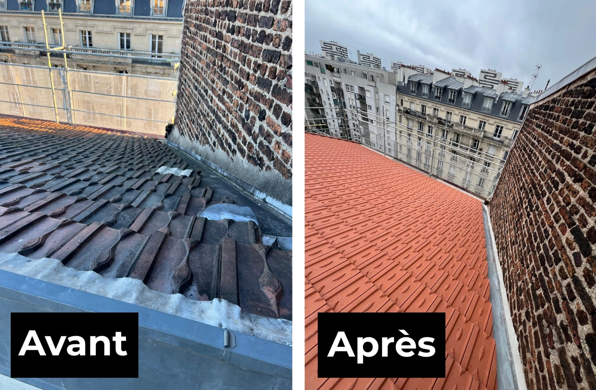 Renovation toiture paris avant apres