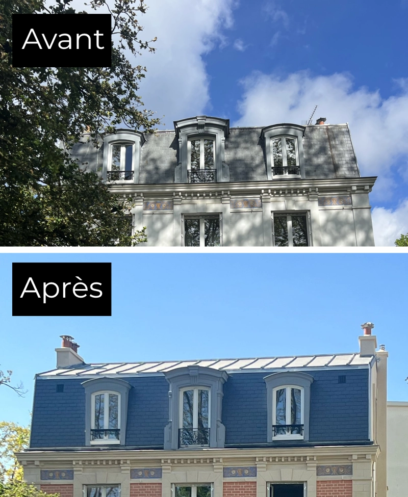 Couvreur le Vesinet avant/après