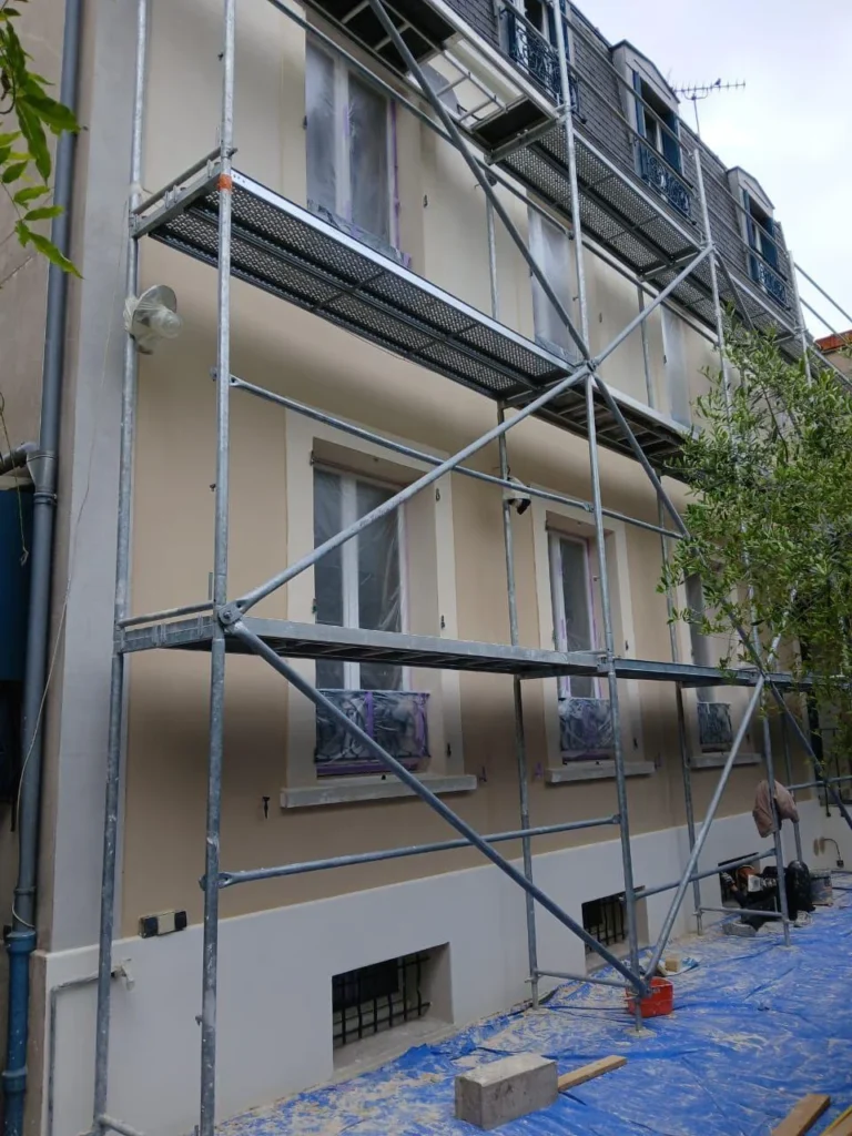 Enduit chaux blanc facade bagnolet