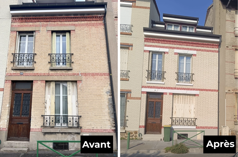 Ravalement de façade à Malakoff : avant après