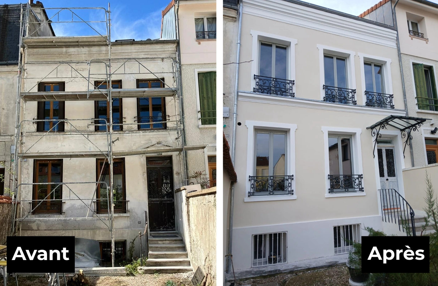 Rénovation de façade à Montreuil 