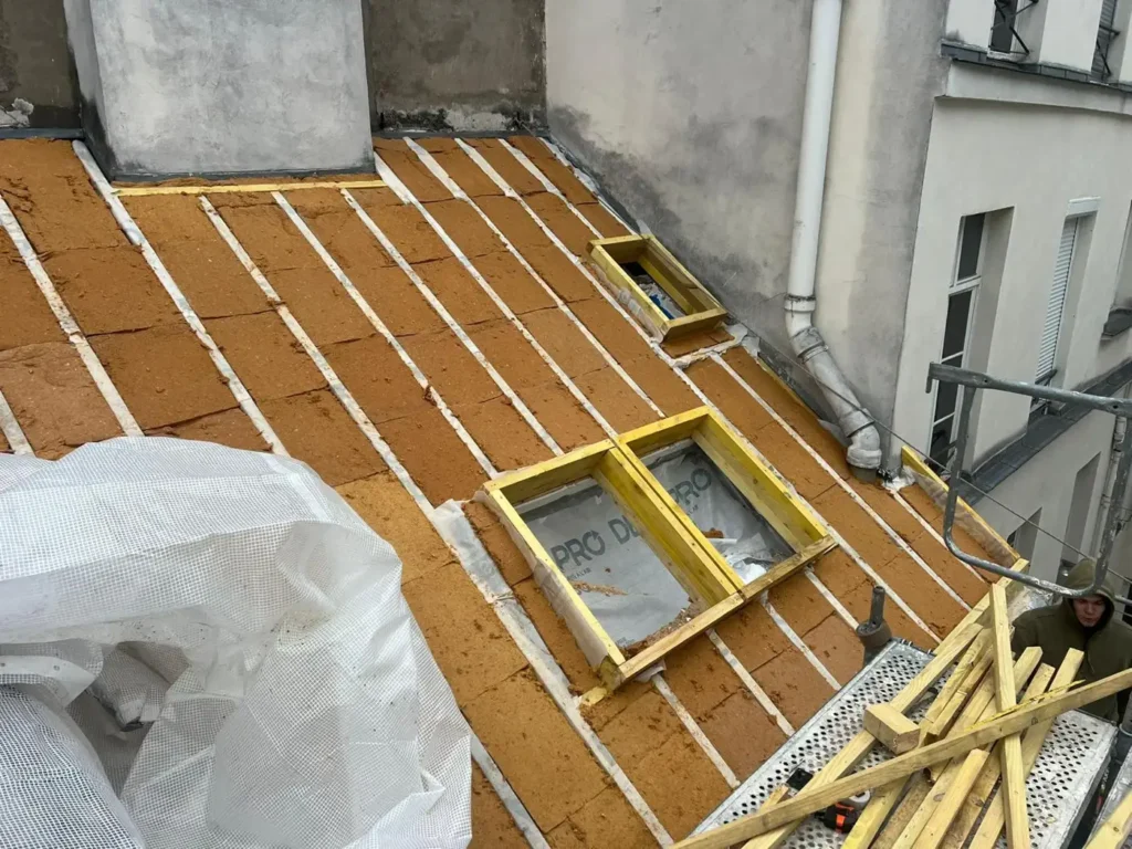 Toiture zinc renovee avec sarking paris 75010